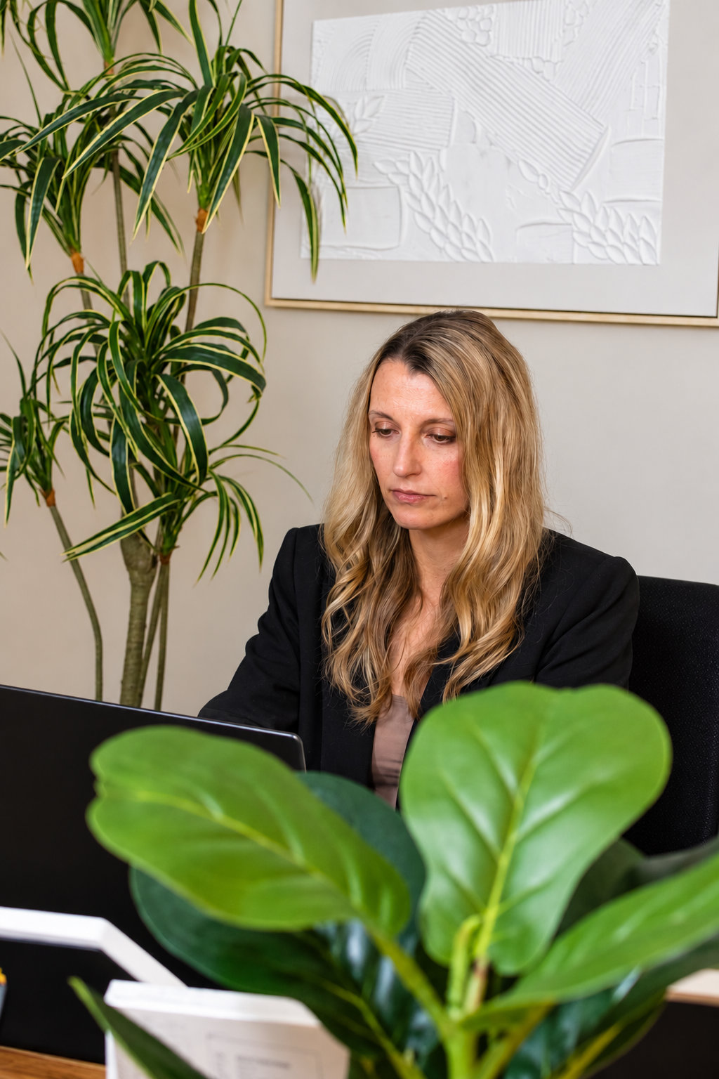 Ashley Jones at desk